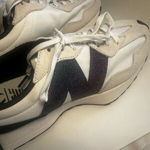 Women’s Casual White and Beige Athletic Sneakers - Sea Salt Black - NEVER WORN
